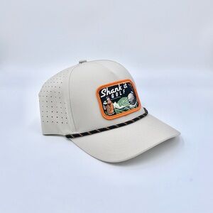 NEW Shank It Golf Patch Rope Desert White Breathable SnapBack Hat Adult OSFM